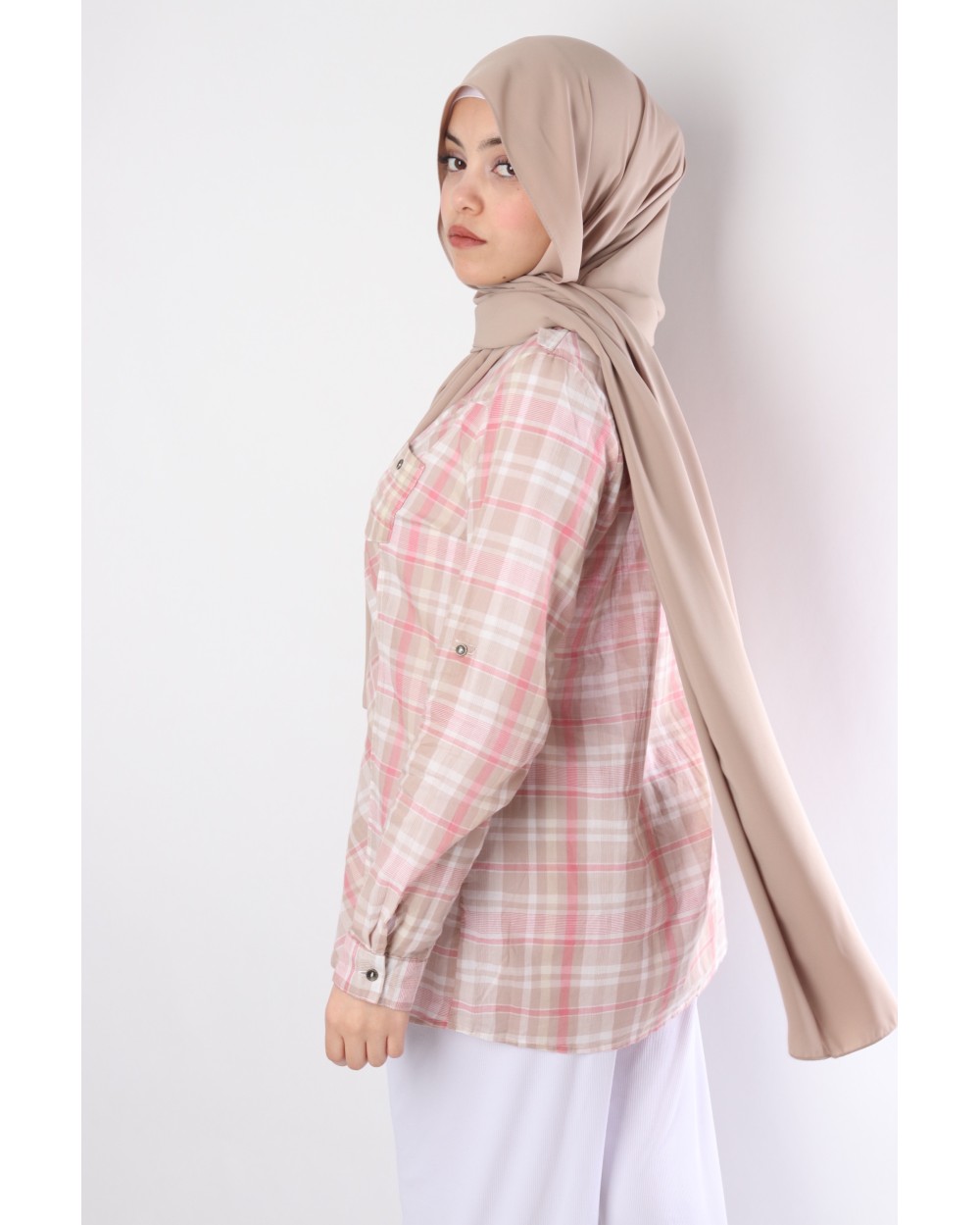 Chemise coton Carreaux femme