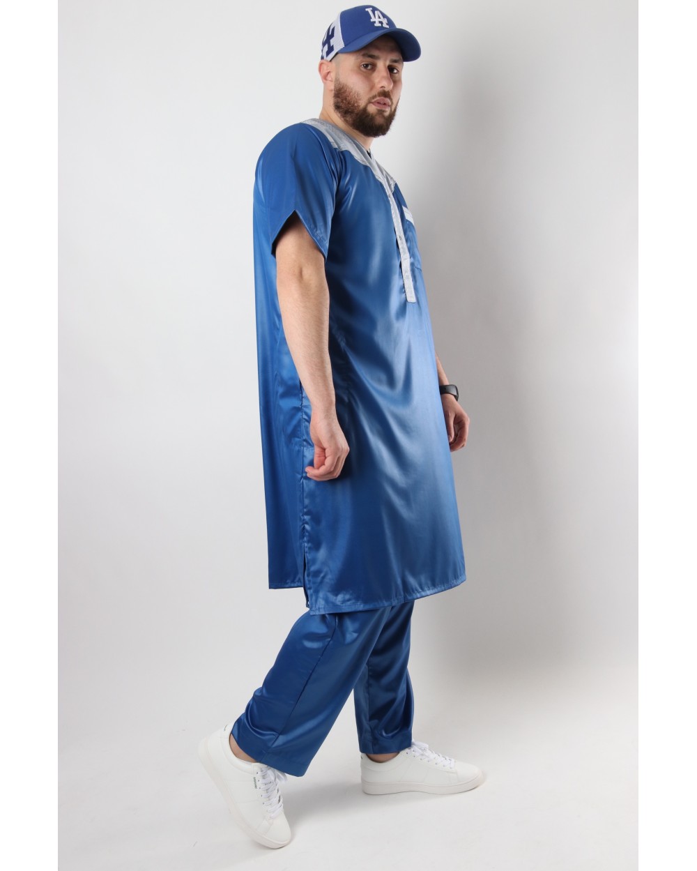 Qamis pakistanais Atlas SS bicolore