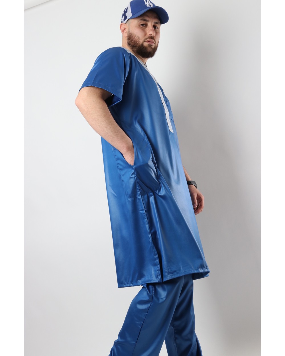 Qamis pakistanais Atlas SS bicolore