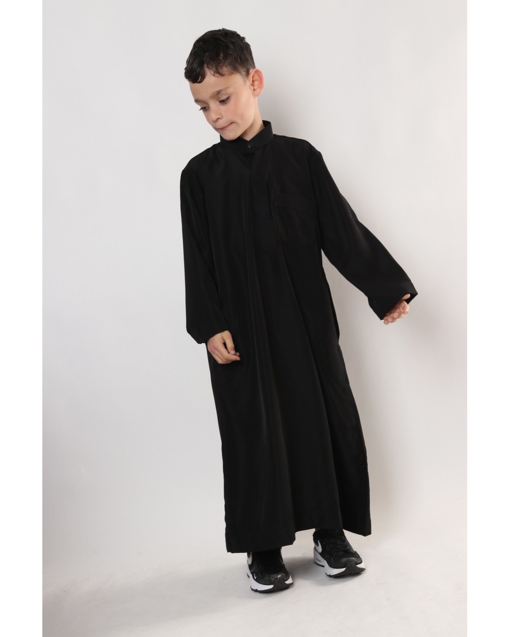 Qamis child high collar