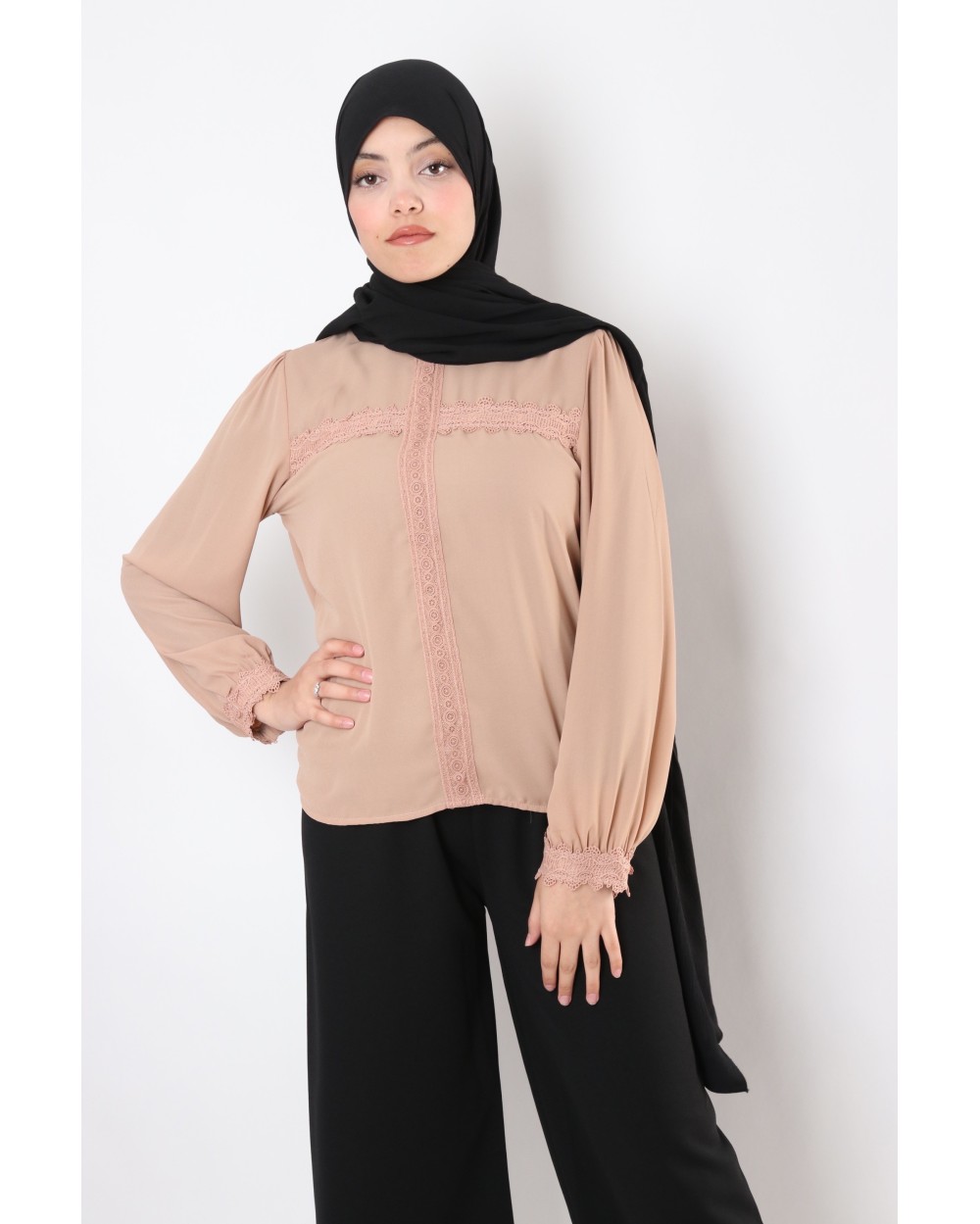 Camille blouse with puff sleeves