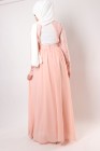Dentella evening dress with lace sleeves