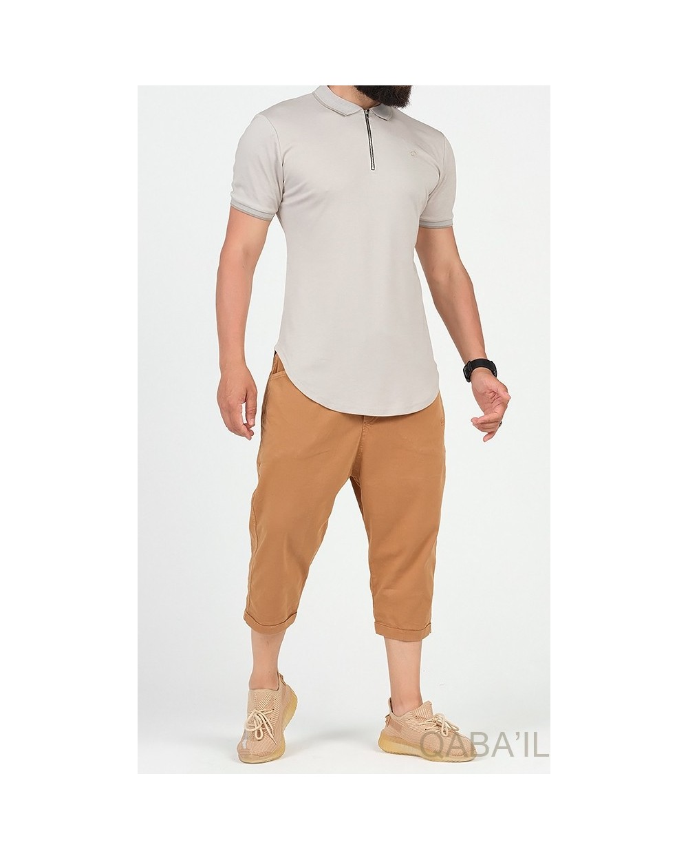 Sarouel Bermuda Stretch Bleu wash - Qaba'il