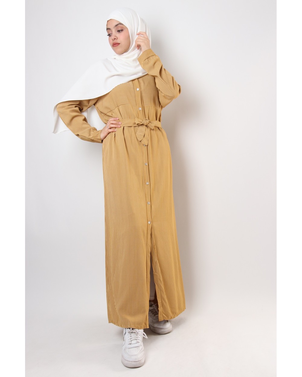 Raissa stripe shirt dress