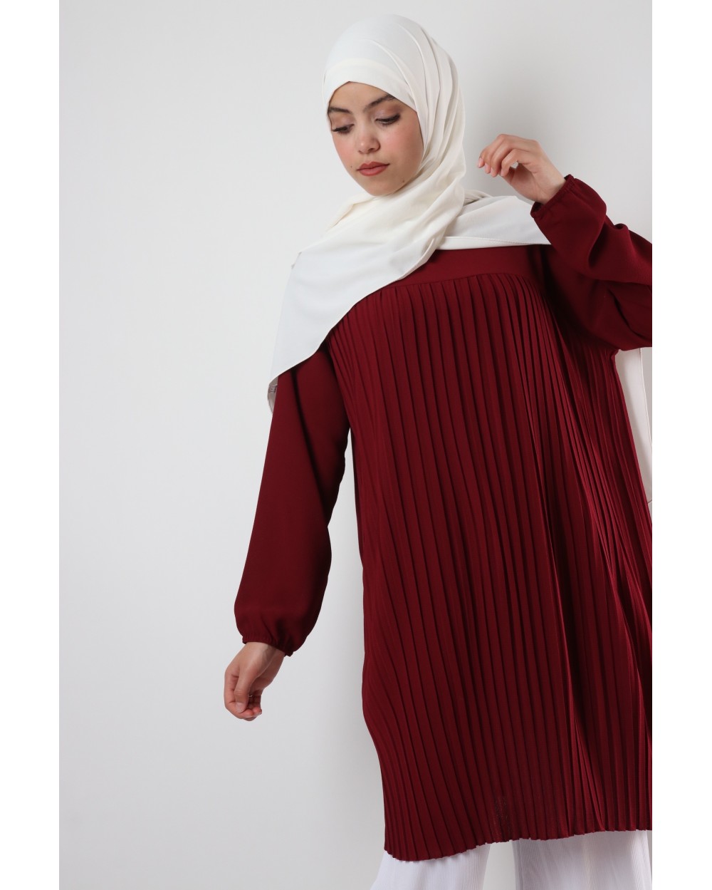 Triana crepe tunic pleated large size