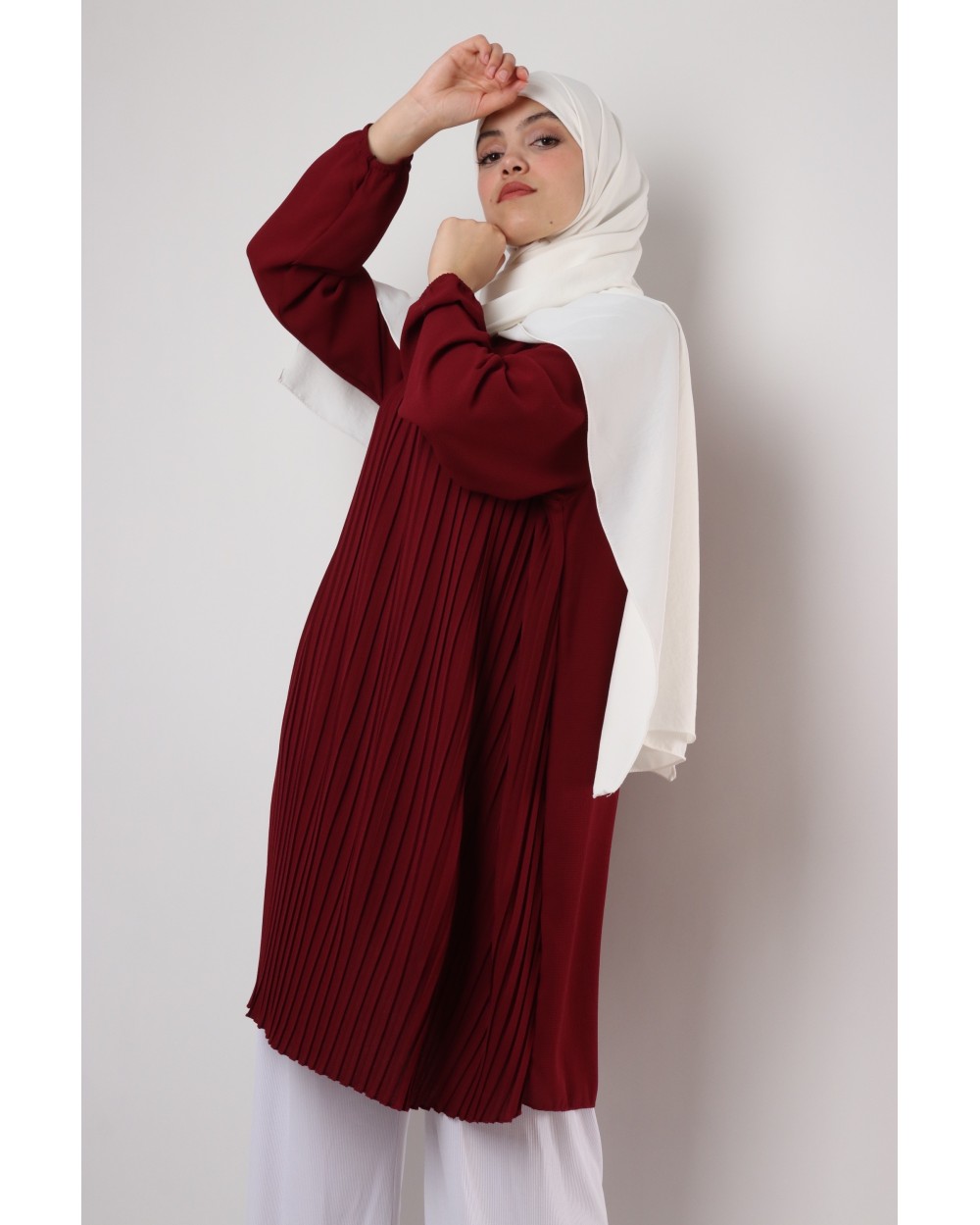 Triana crepe tunic pleated large size