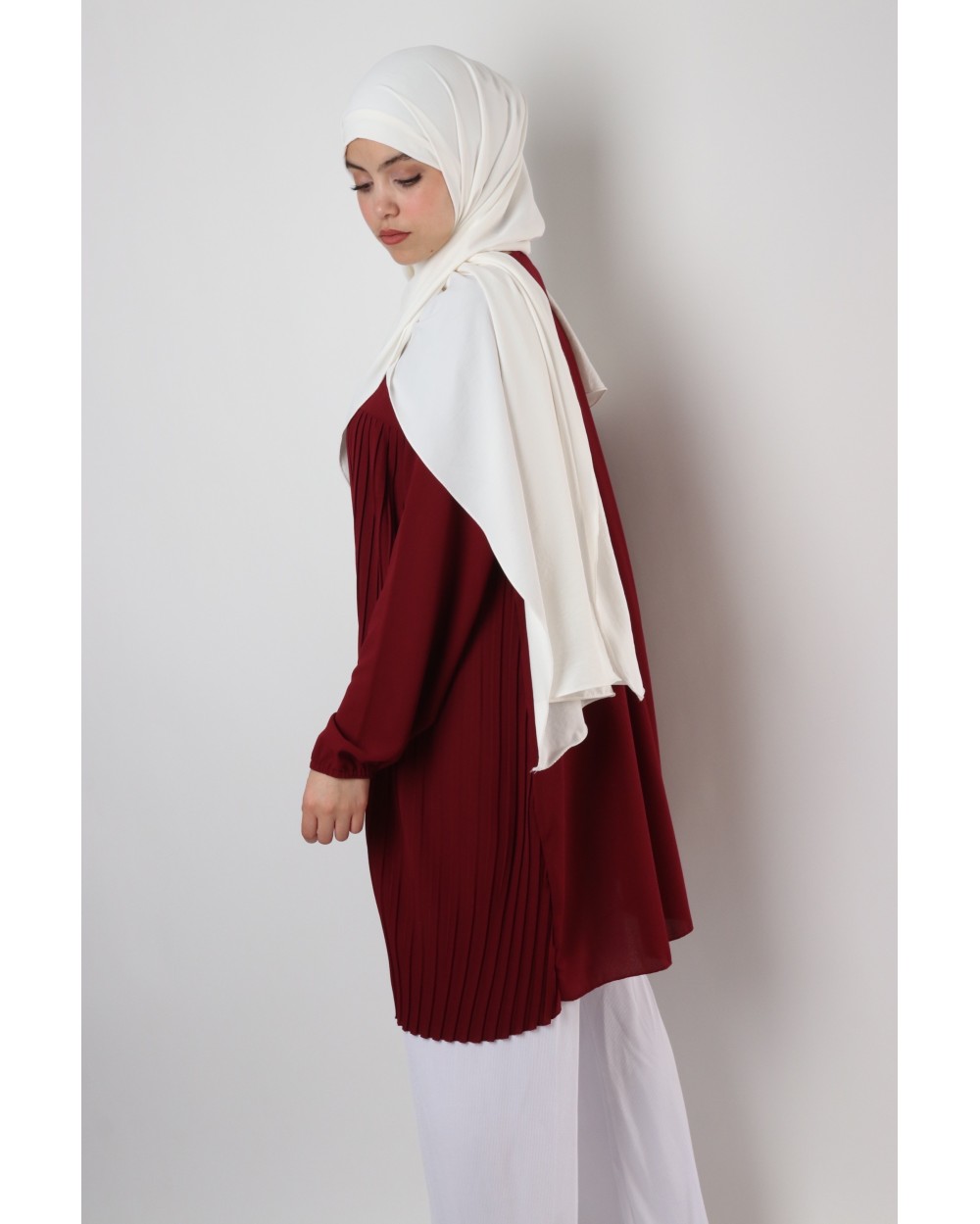 Tunique Triana crêpe plissée grande taille