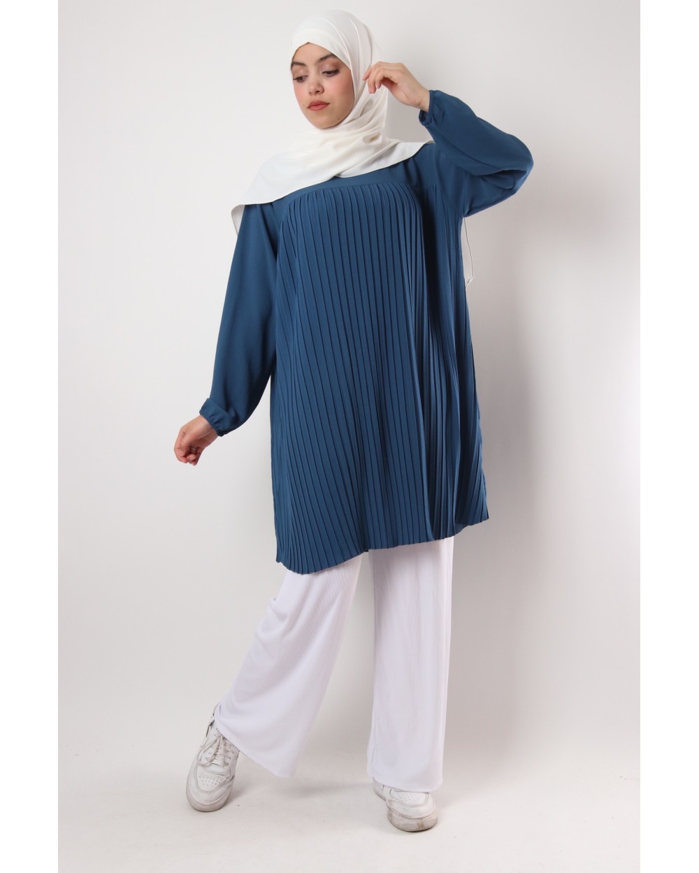 Tunique Triana crêpe plissée grande taille