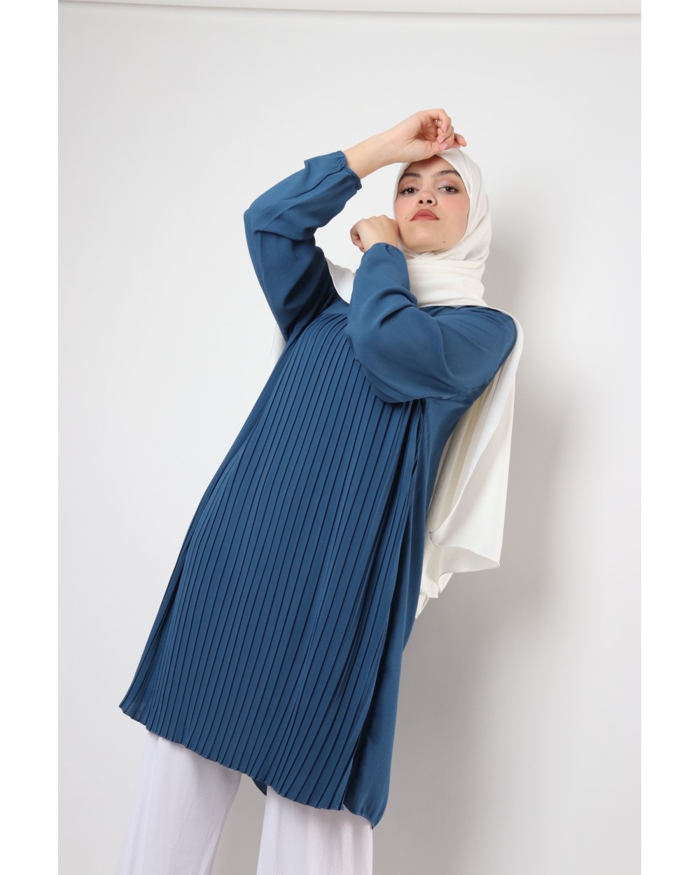 Triana crepe tunic pleated large size