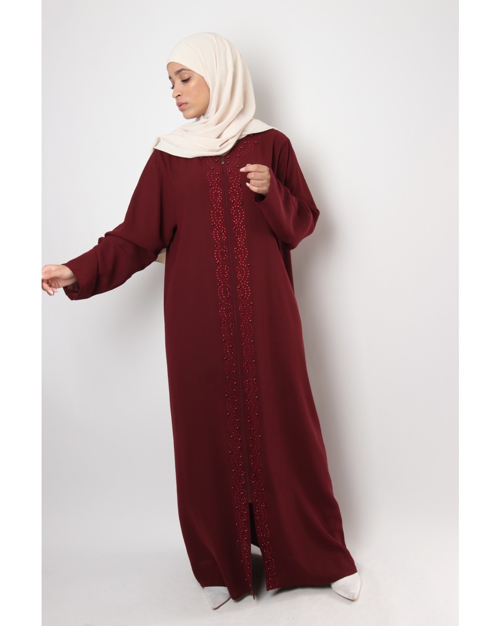 Dixta Djellaba with zip and strass