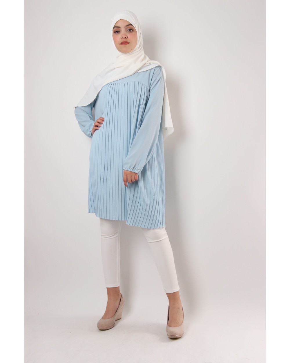 Tunique Triana crêpe plissée grande taille
