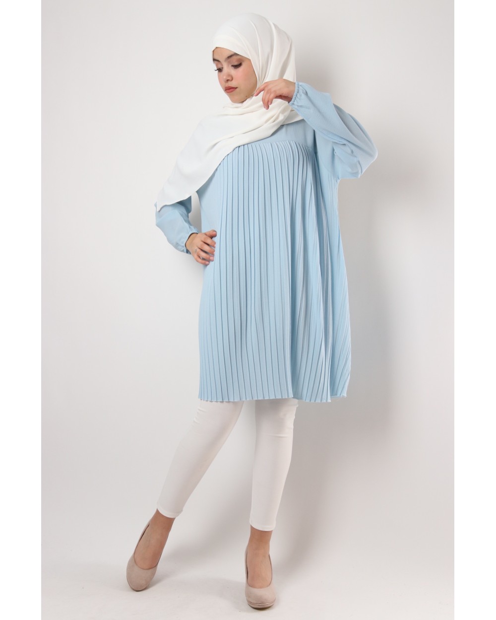 Triana crepe tunic pleated large size