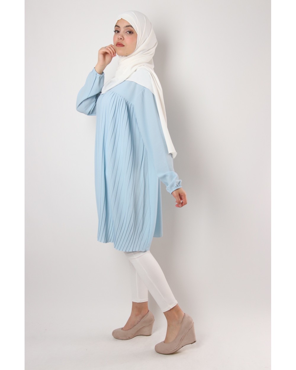 Triana crepe tunic pleated large size