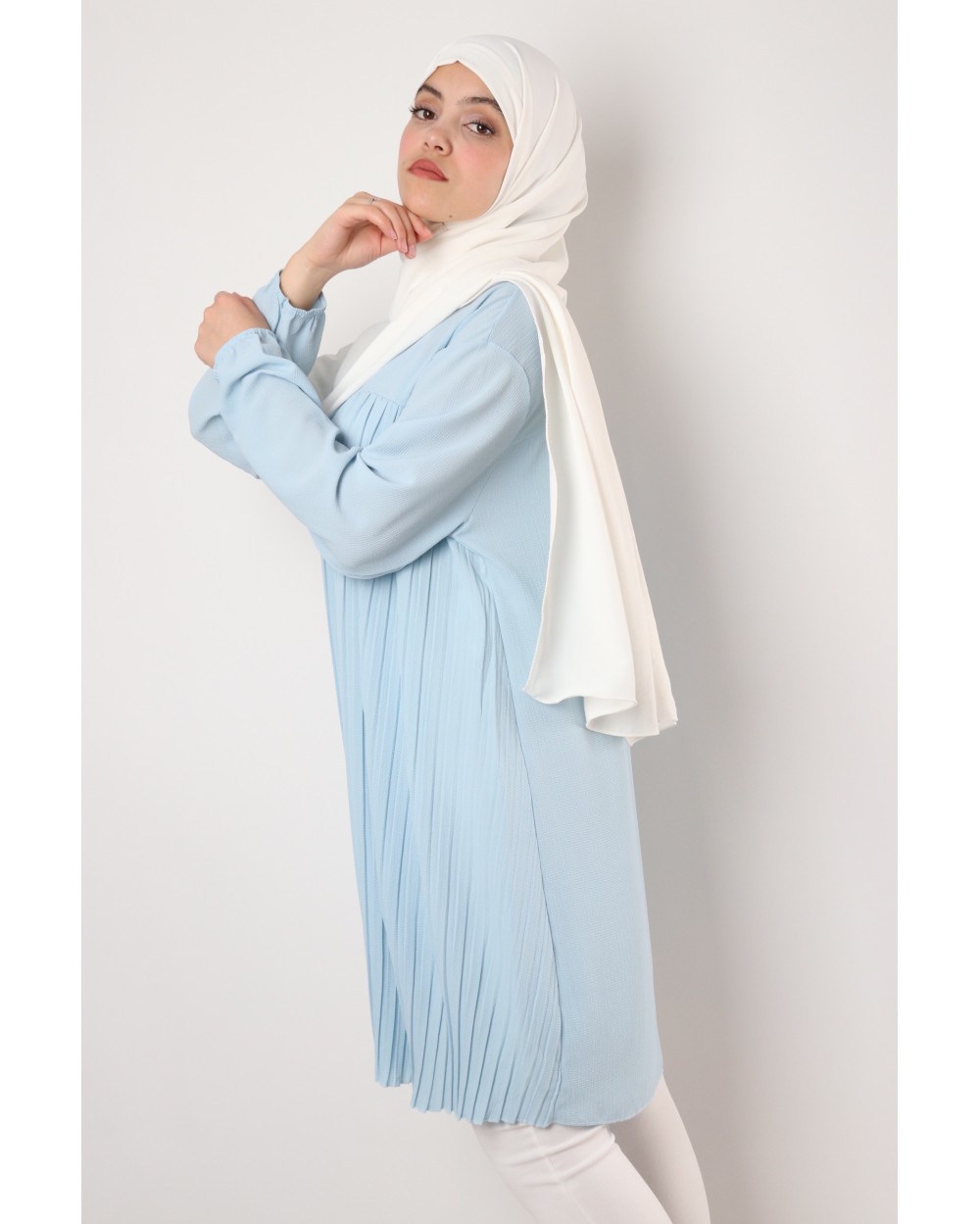 Triana crepe tunic pleated large size