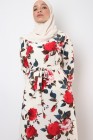 Floral FARAH dress with slits on the sides