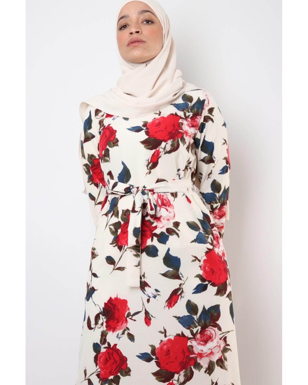 Floral FARAH dress with slits on the sides