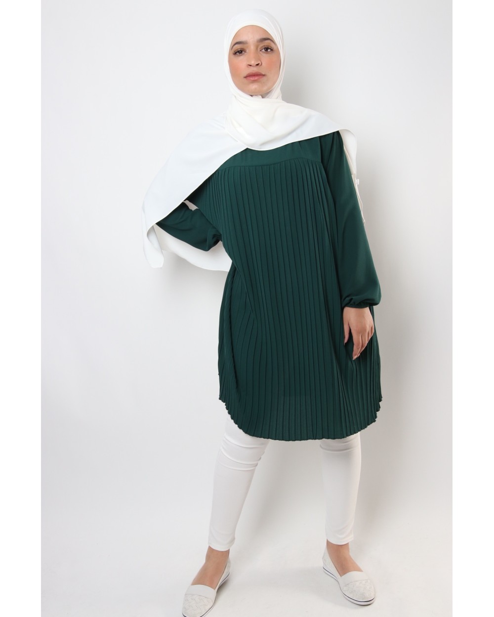 Triana crepe tunic pleated large size