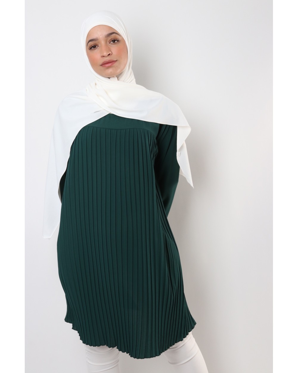 Tunique Triana crêpe plissée grande taille