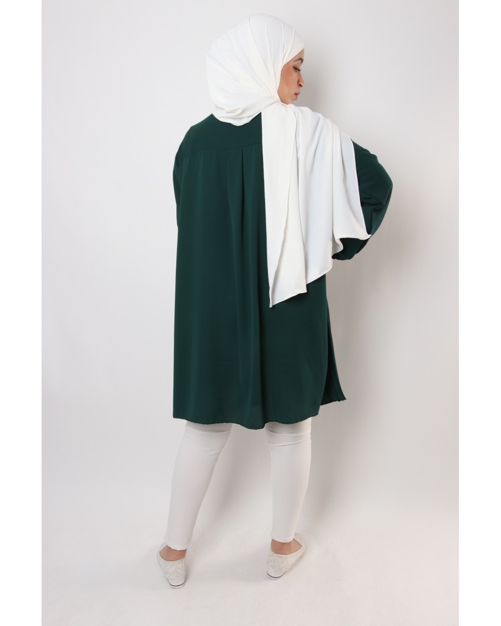 Tunique Triana crêpe plissée grande taille