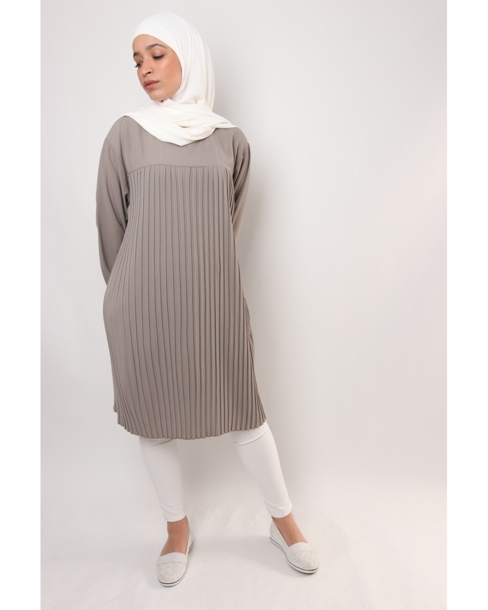 Tunique Triana crêpe plissée grande taille