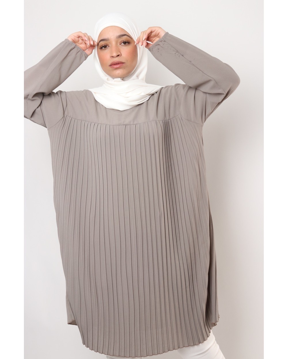Triana crepe tunic pleated large size