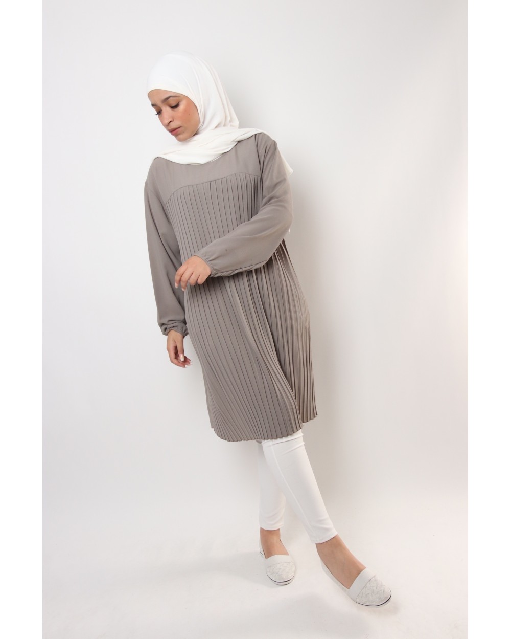 Triana crepe tunic pleated large size
