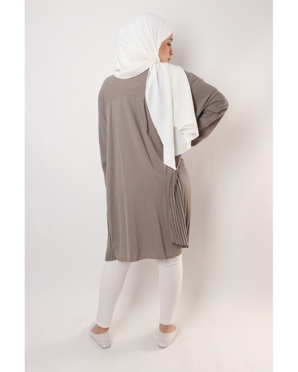Tunique Triana crêpe plissée grande taille