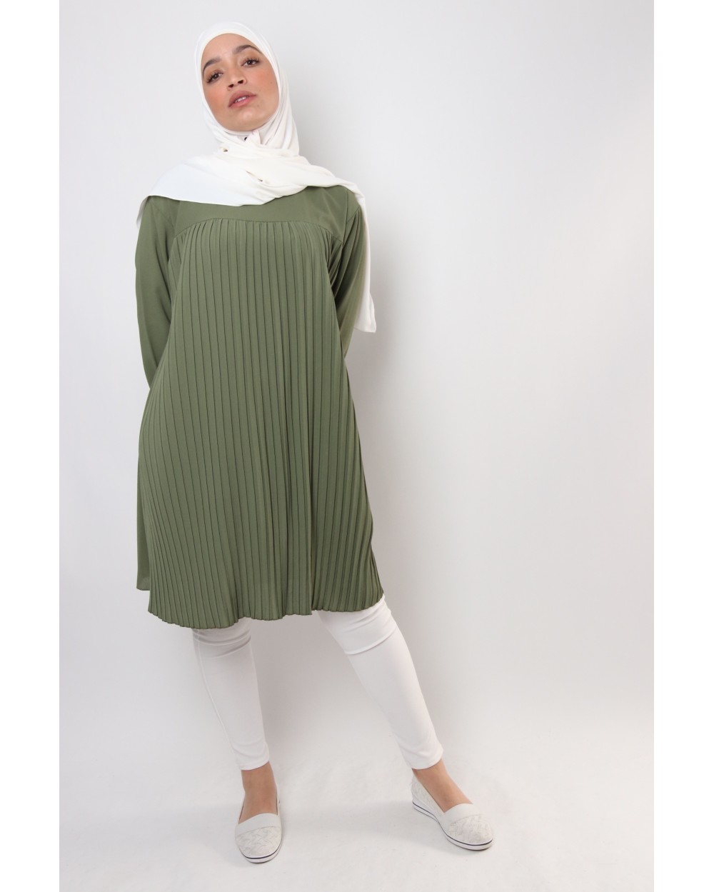 Triana crepe tunic pleated large size