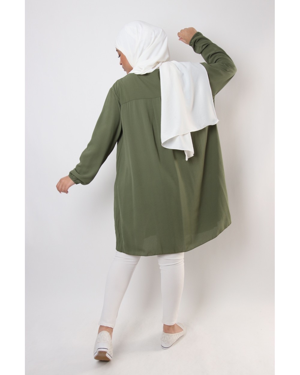 Tunique Triana crêpe plissée grande taille