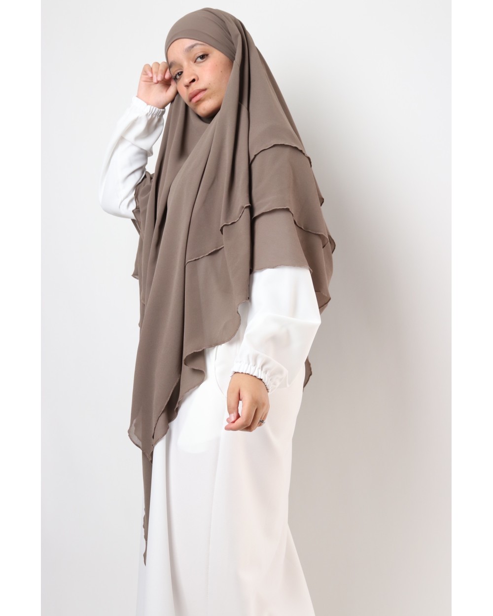 Khimar 3 voiles mousseline