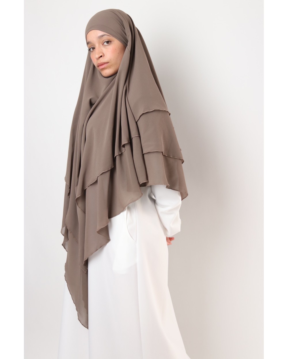 Khimar 3 voiles mousseline