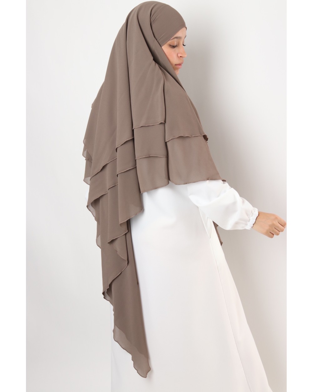 Khimar 3 voiles mousseline