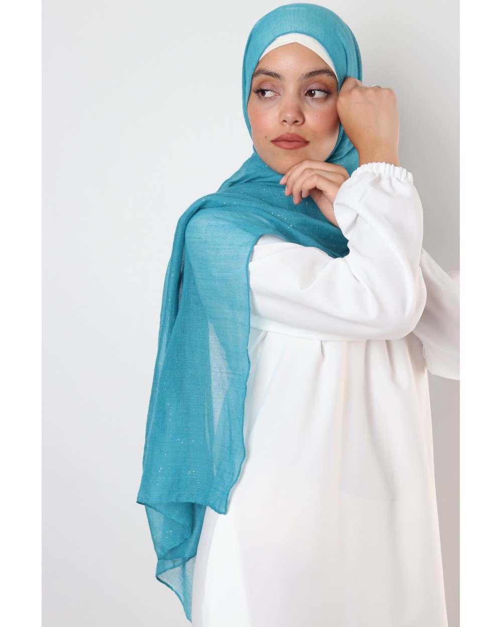 Rectangular glittery hijab