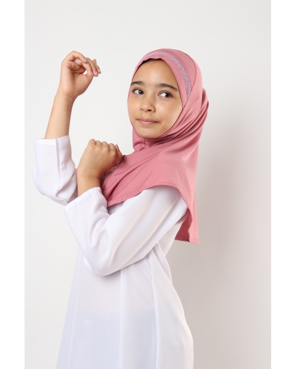 Hijab à enfiler pour fille paillettes