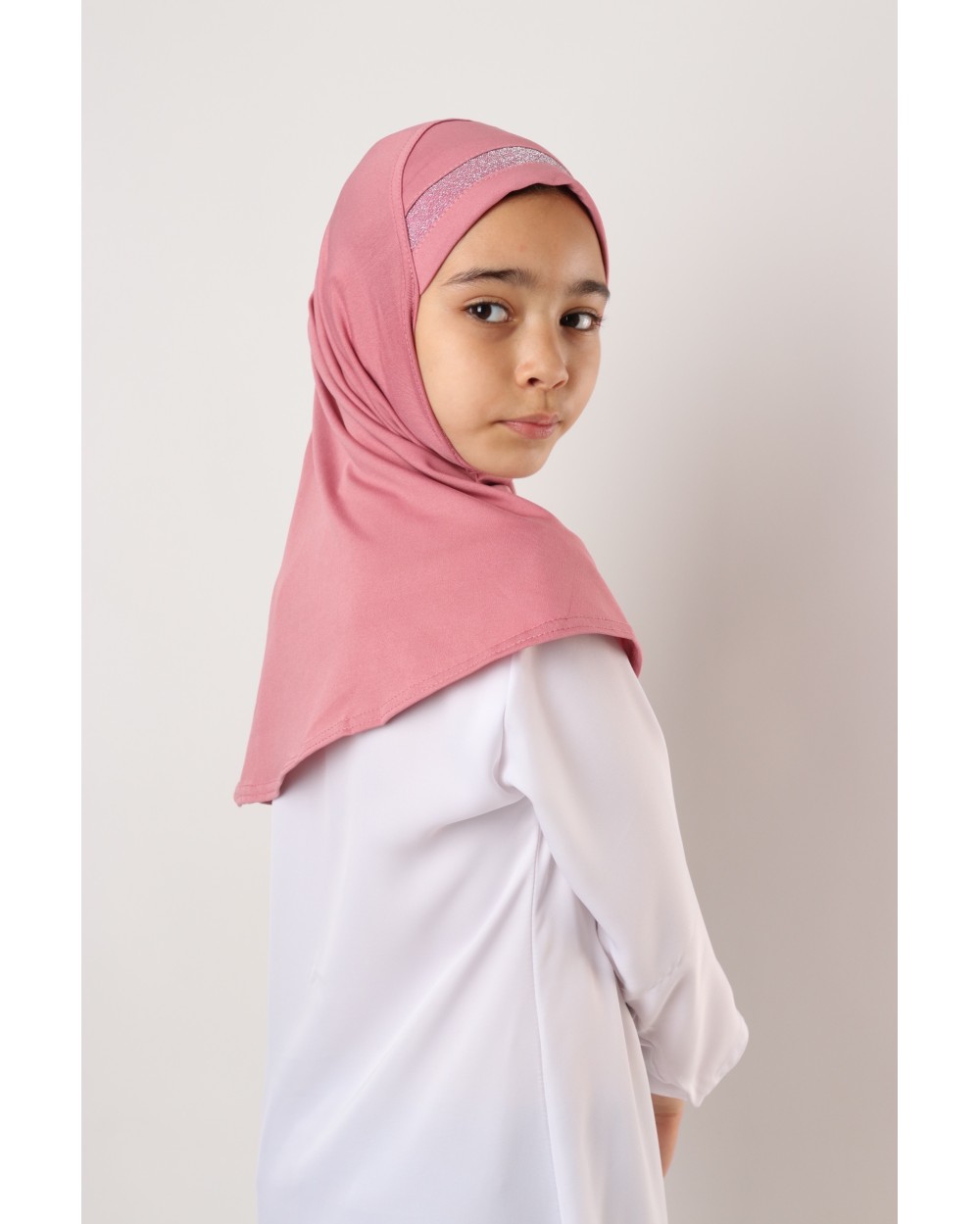Hijab à enfiler pour fille paillettes