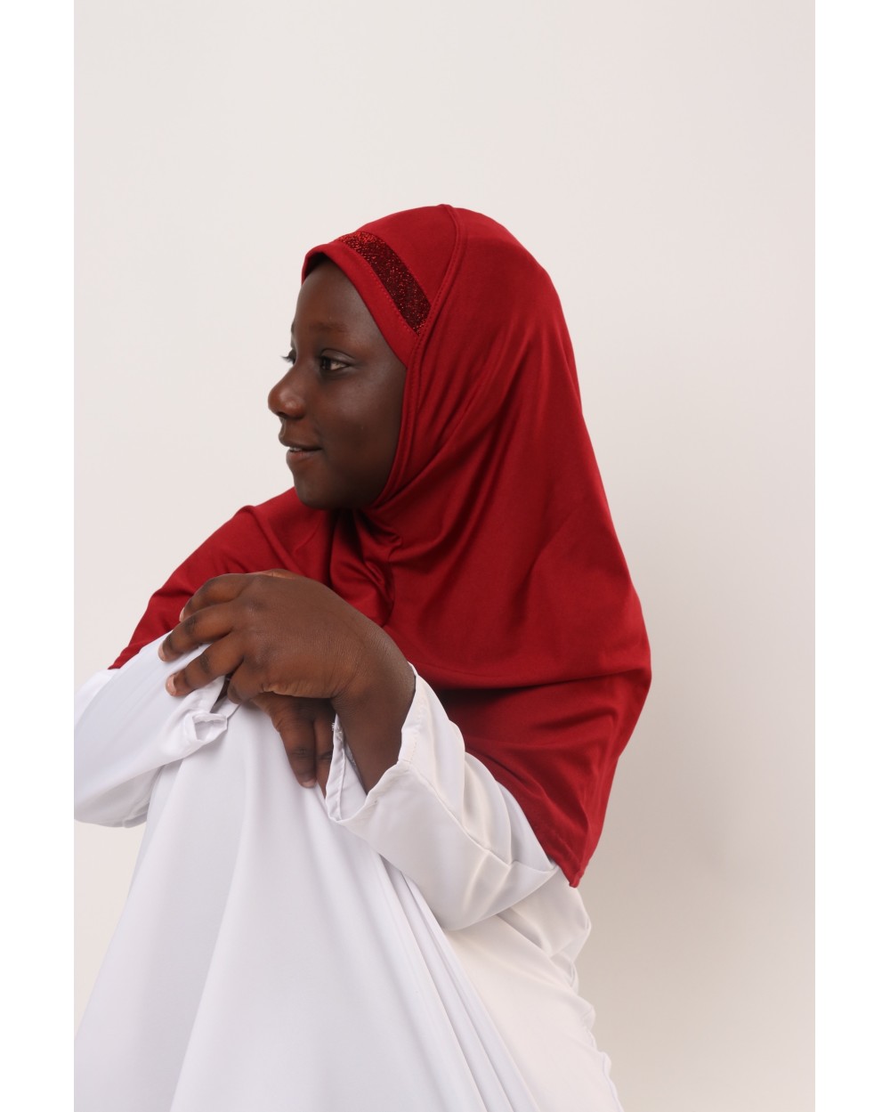 Hijab à enfiler pour fille paillettes