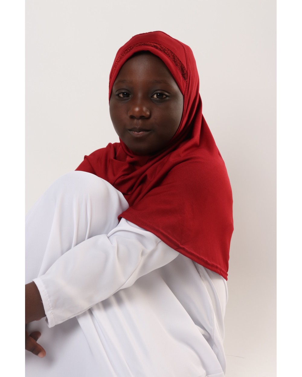 Hijab à enfiler pour fille paillettes