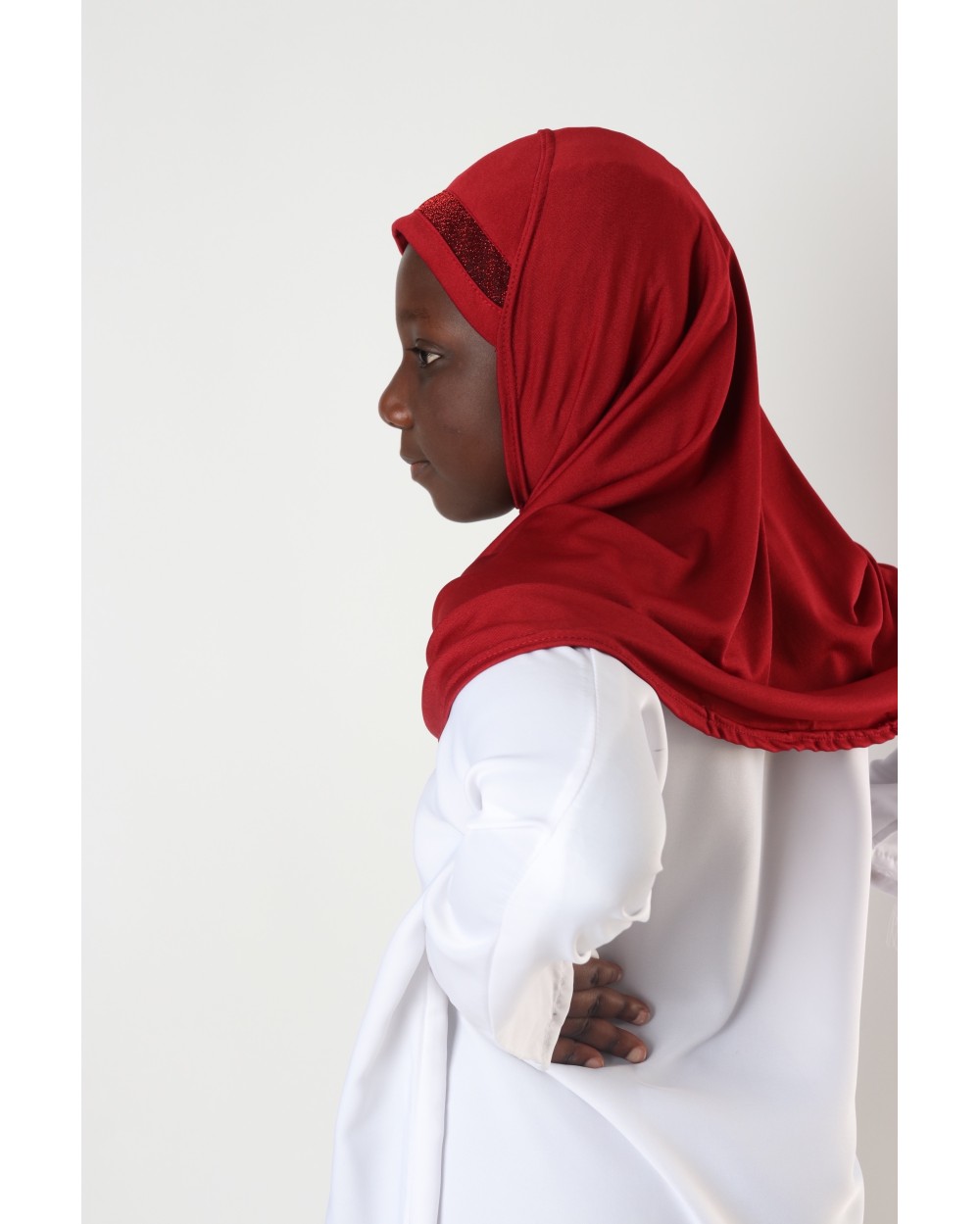 Hijab à enfiler pour fille paillettes