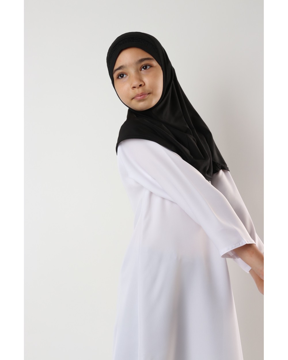 Hijab à enfiler pour fille paillettes