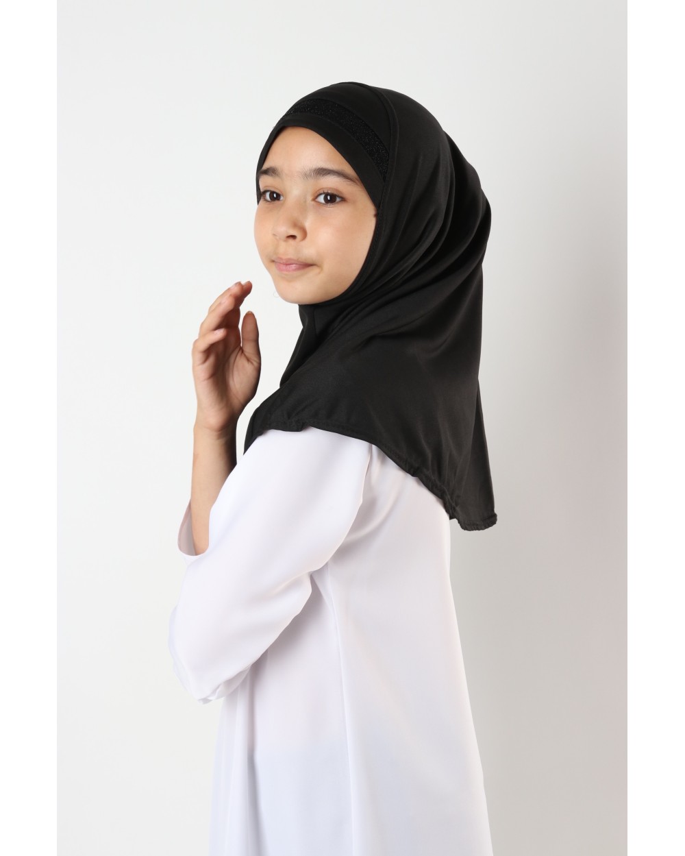 Hijab à enfiler pour fille paillettes
