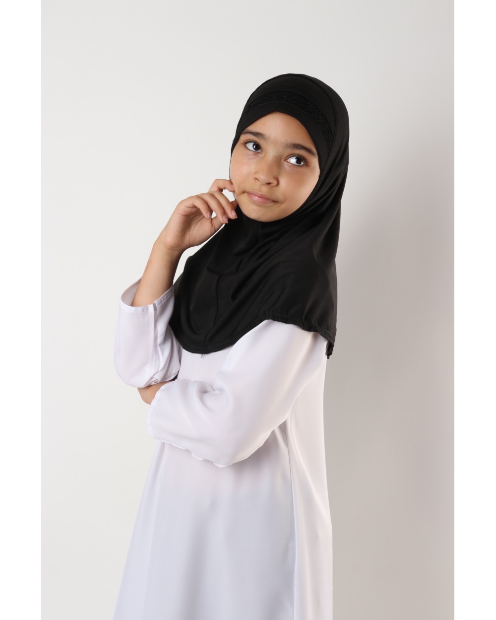 Hijab à enfiler pour fille paillettes
