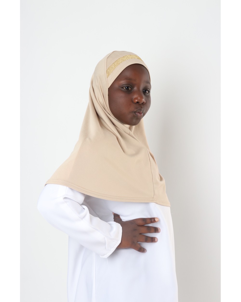 Hijab à enfiler pour fille paillettes