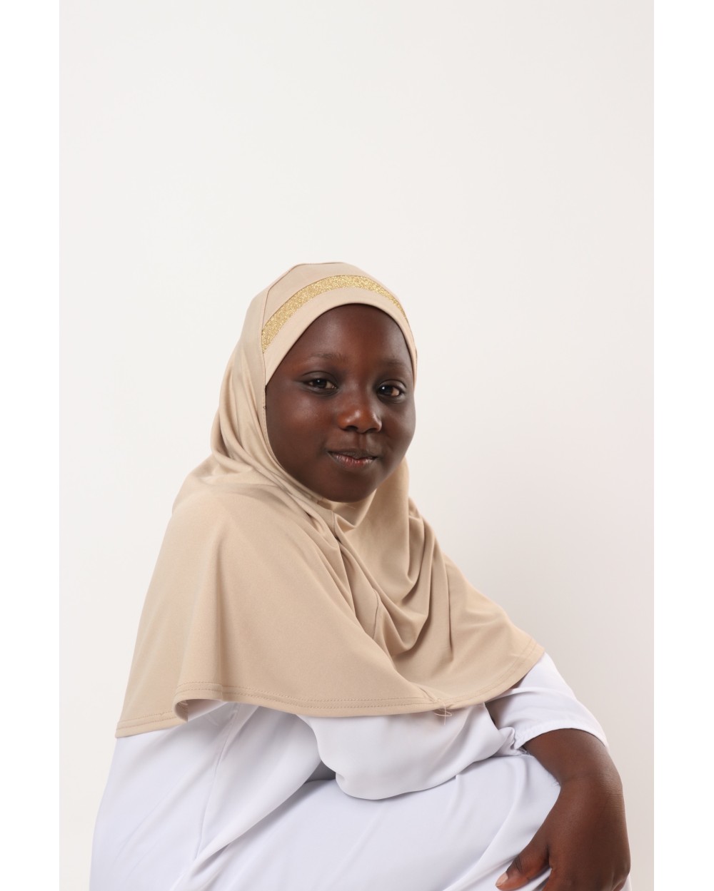 Hijab à enfiler pour fille paillettes