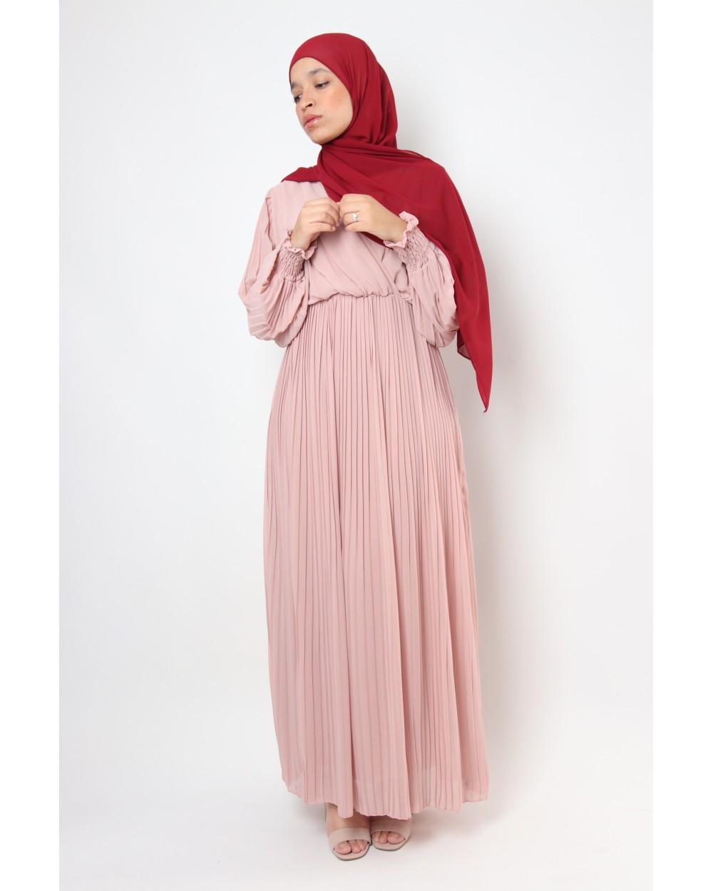 Remayli pleated wrap dress