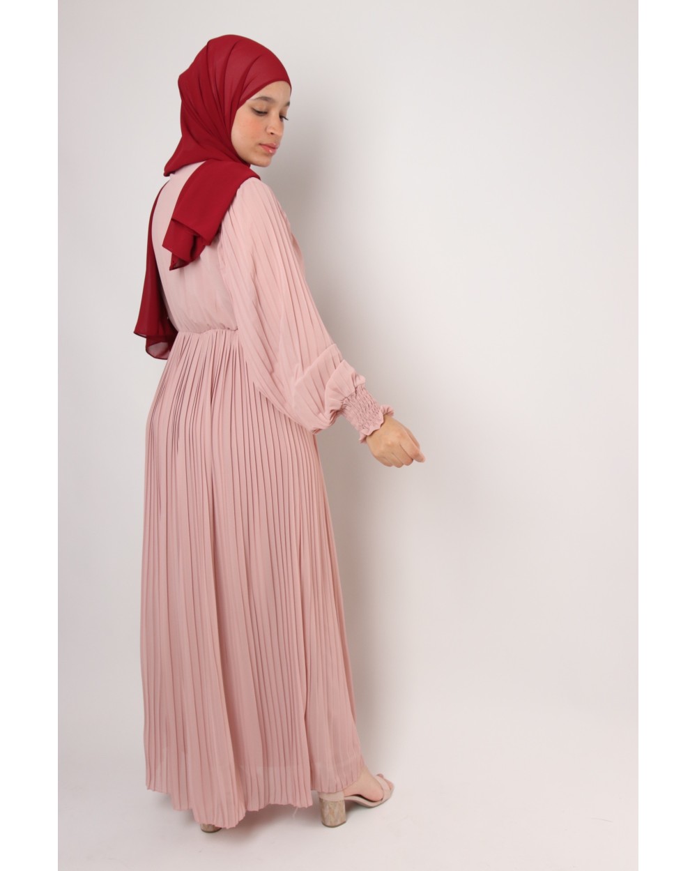 Remayli pleated wrap dress