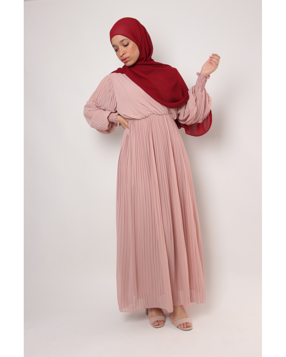 Remayli pleated wrap dress