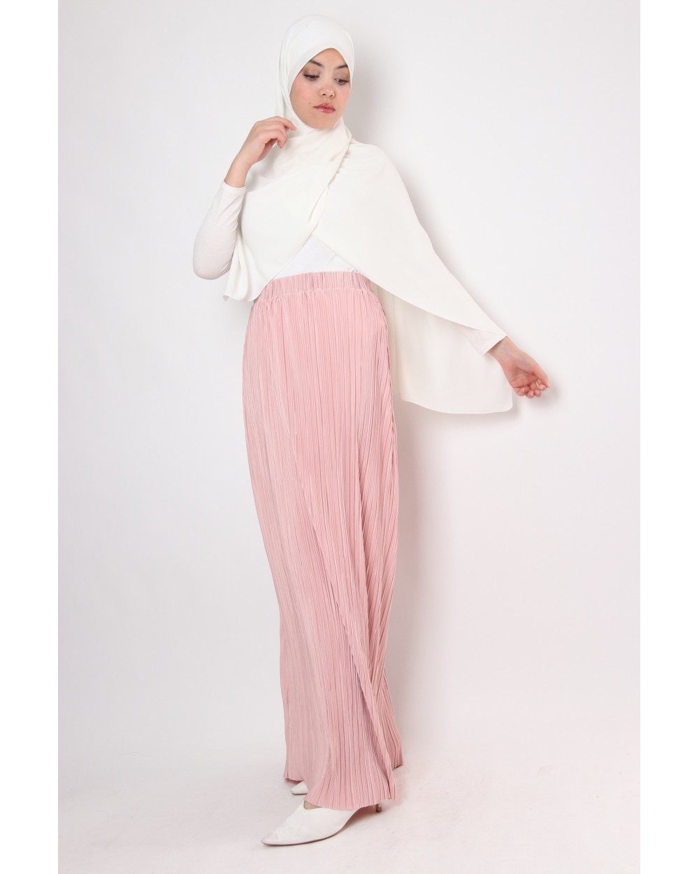 Julie pleated and silky tube skirt