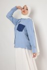 Jeans pocket effect shirt