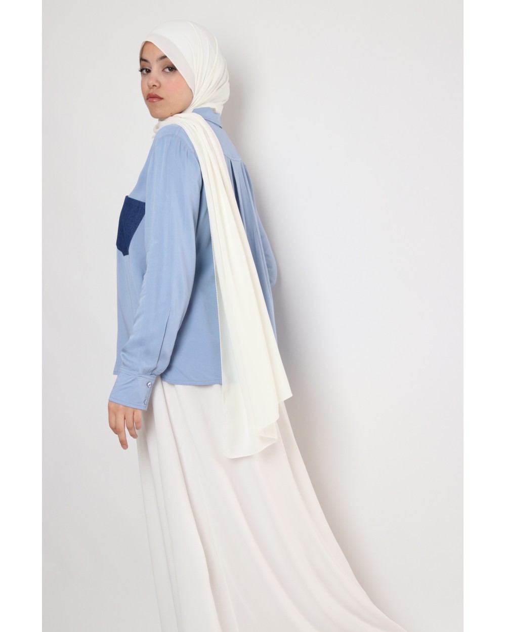 Chemise effet poches jeans