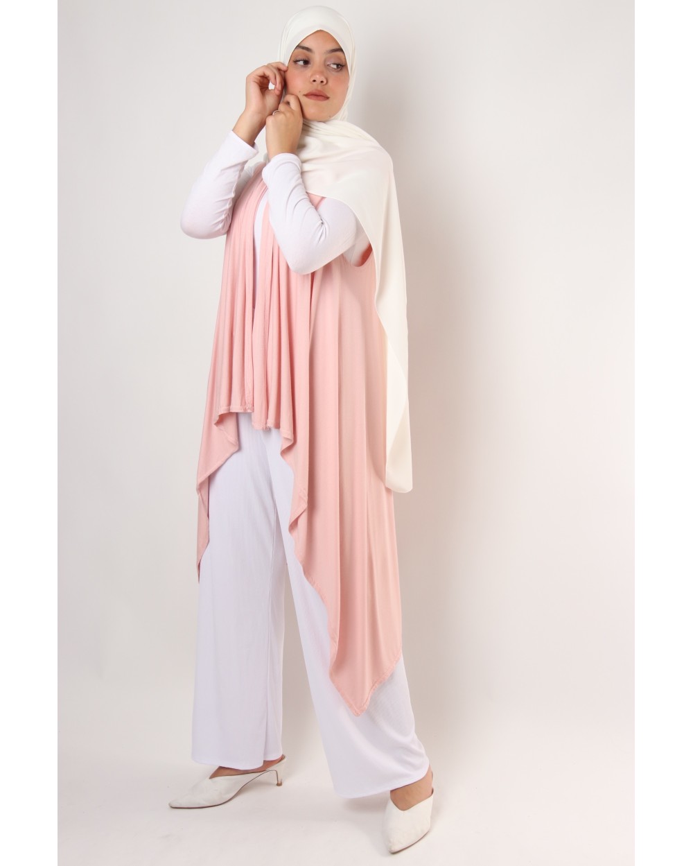 Cardigan sleeveless Asymmetric